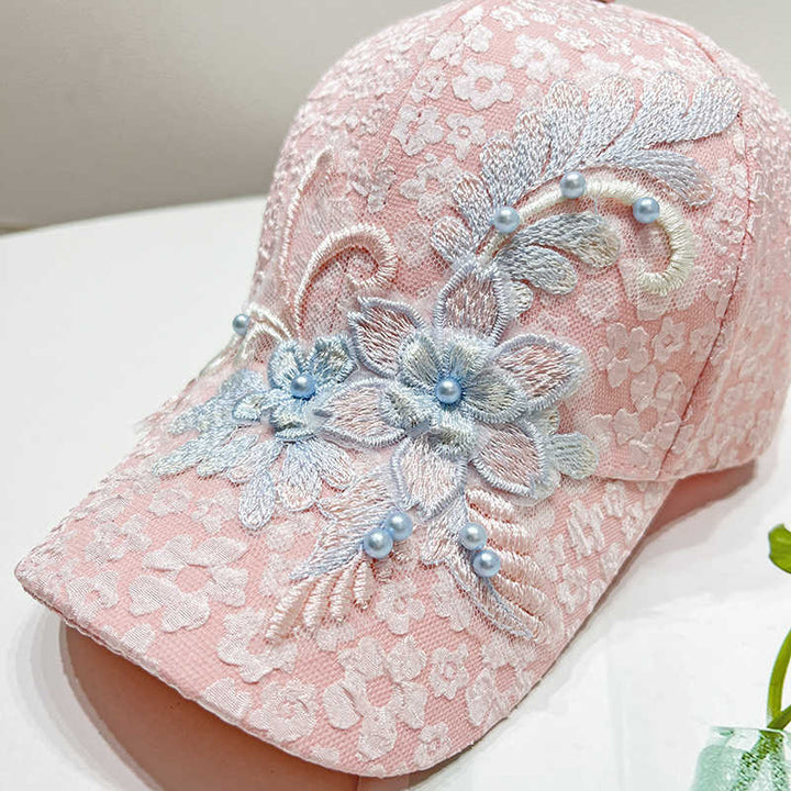 Women's Embroidered Lace Baseball Cap Bowlift