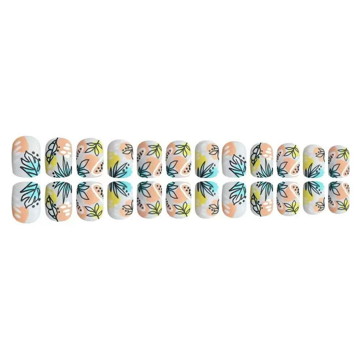 Nail art set with floral accents and creative design Bowlift