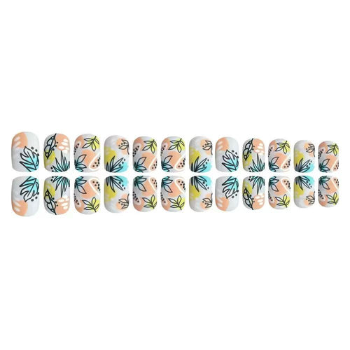 Nail art set with floral accents and creative design Bowlift
