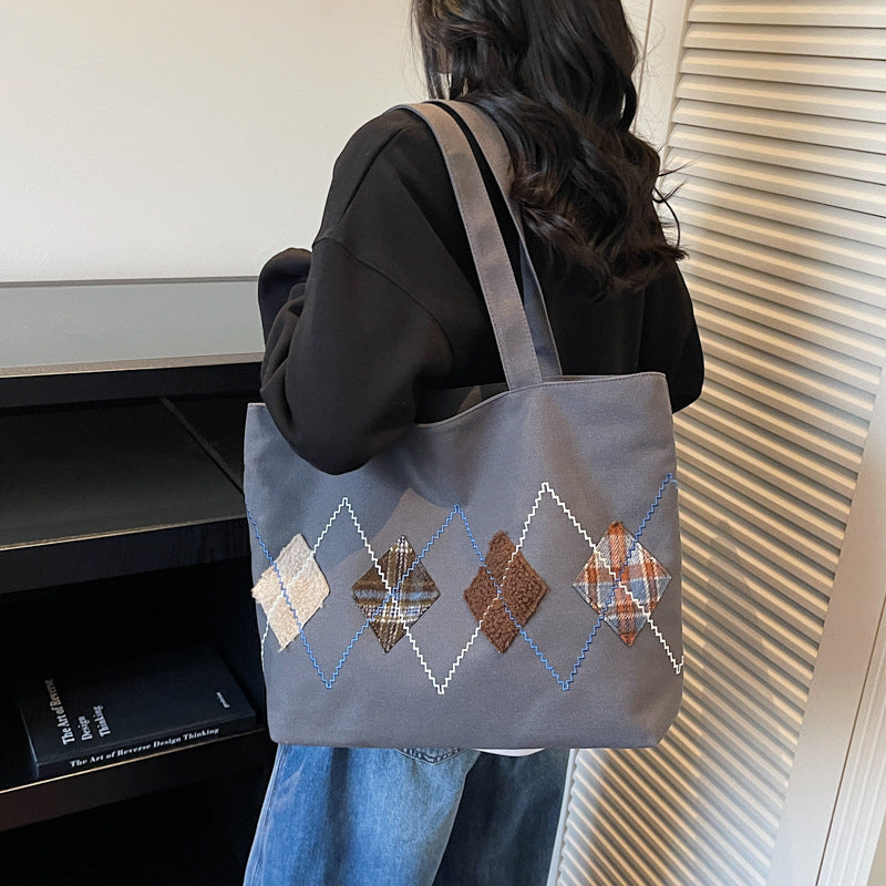 Decorative Patterned Canvas Tote Bag Bowlift