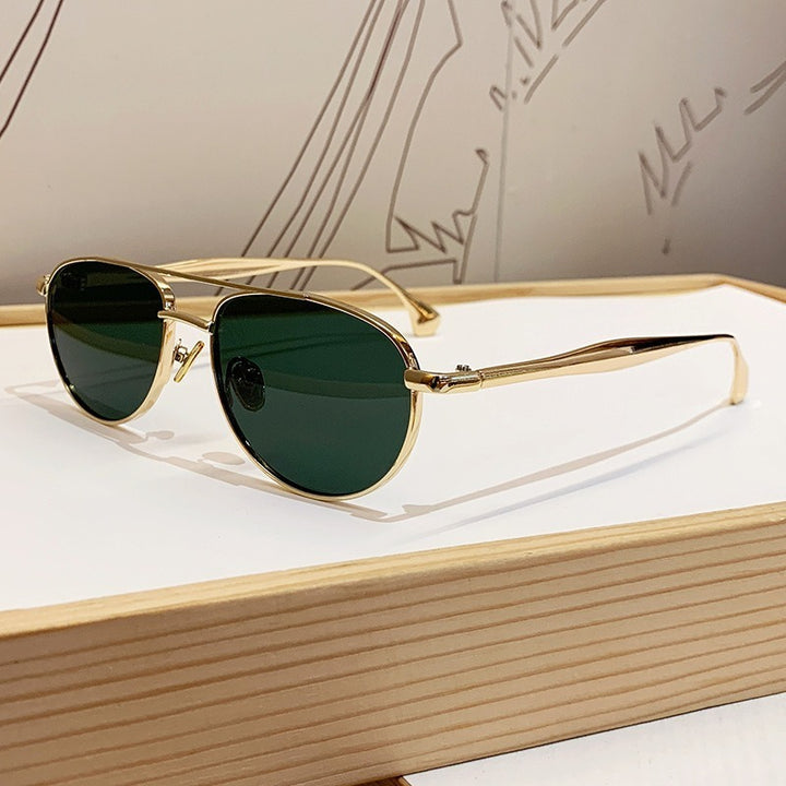 Men's Vintage-Inspired Round Frame Sunglasses Bowlift
