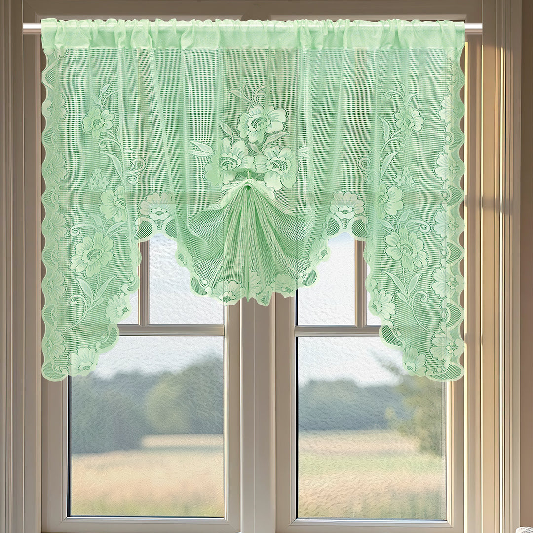 Floral Lace Sheer Window Curtain