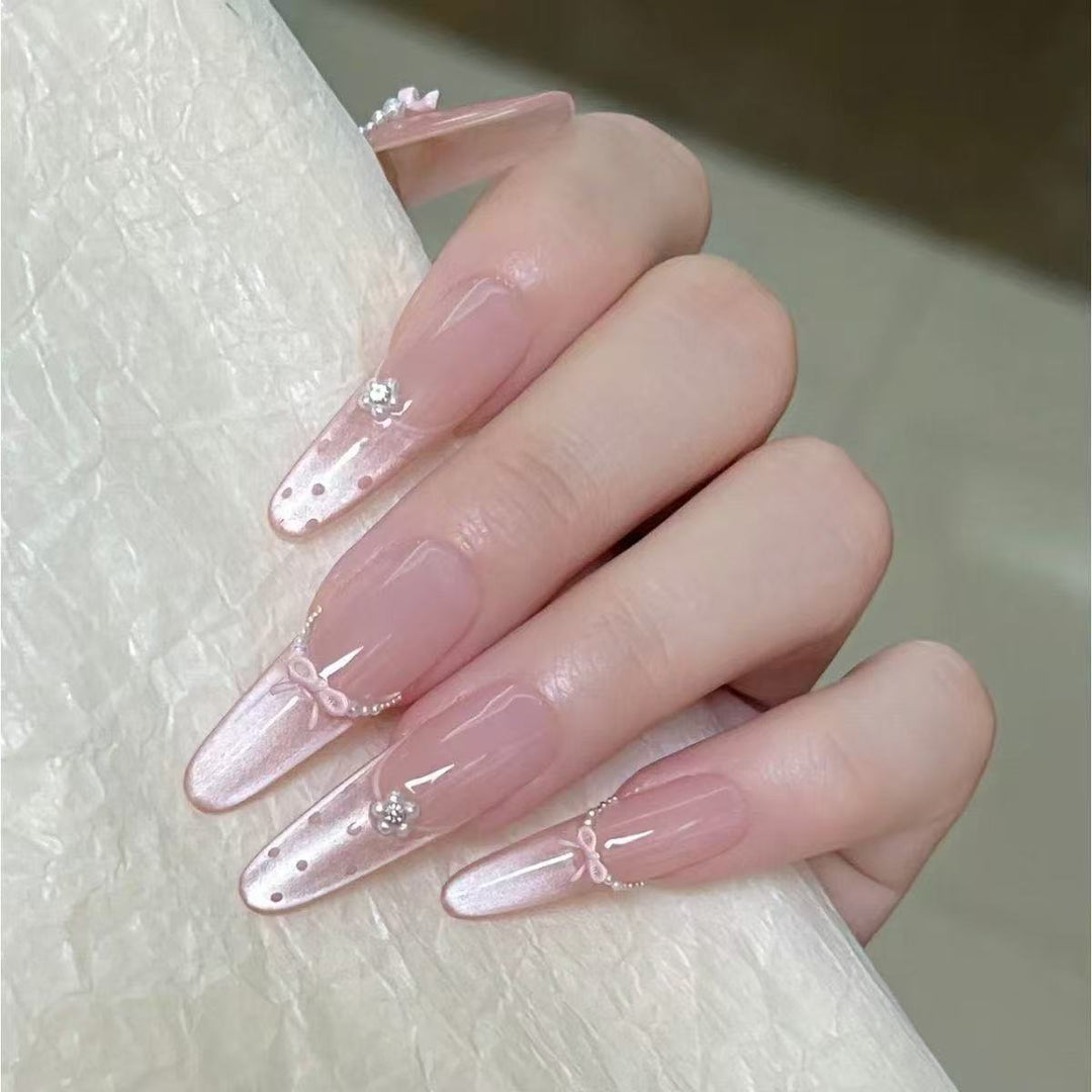 3D Embellished Press-On Nail Art Set Bowlift