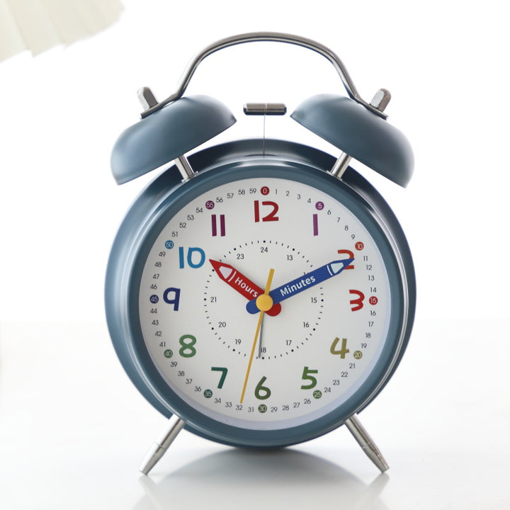 Learning clock with double bell mechanism Bowlift