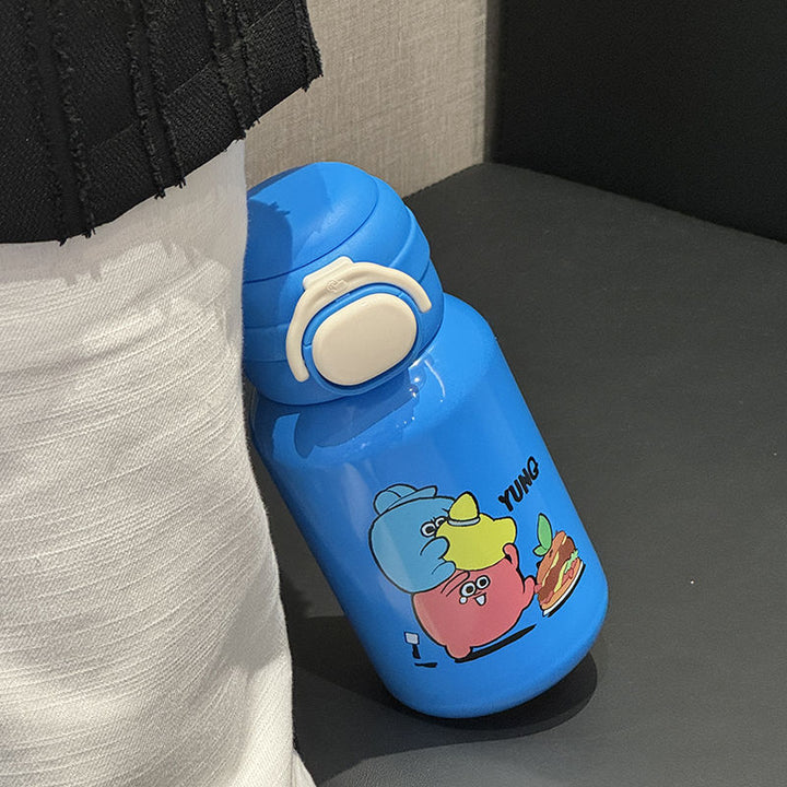 Women's Stainless Steel Water Bottle with Funny Cartoon Design Bowlift