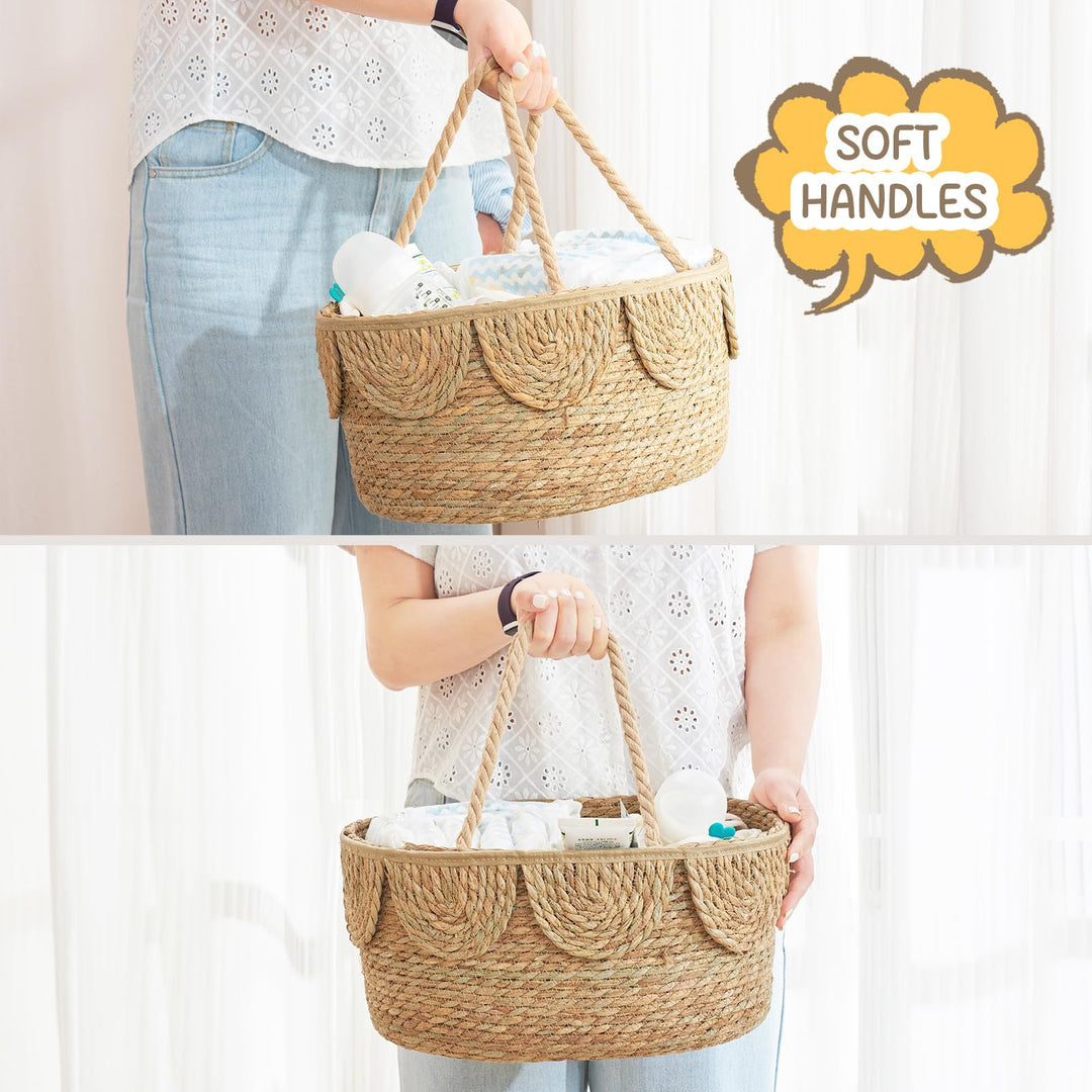 Handwoven decorative basket with ruffles Bowlift