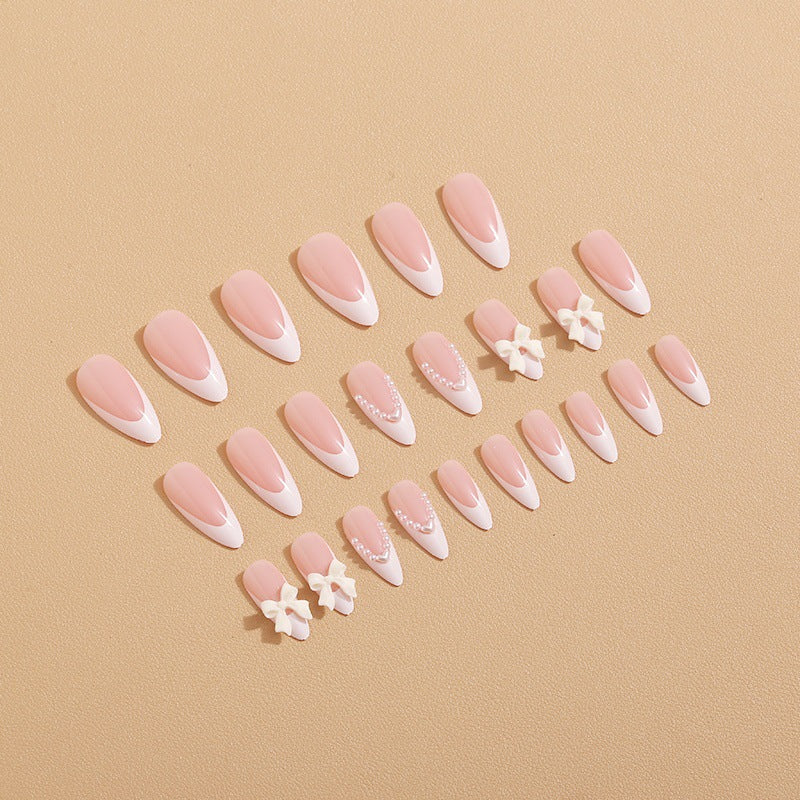 Artificial nail set with elegant bows and 3D decorations Bowlift