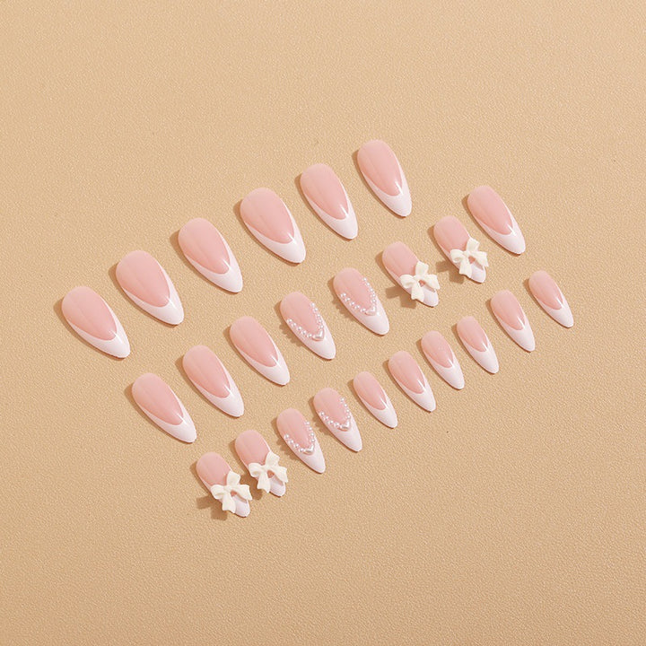 Artificial nail set with elegant bows and 3D decorations Bowlift