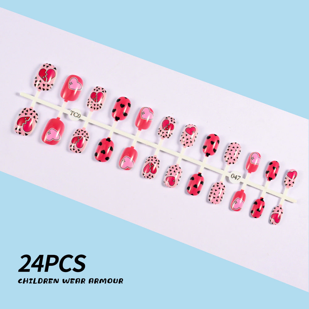 Children's Fun-Themed Press-On Nail Set Bowlift