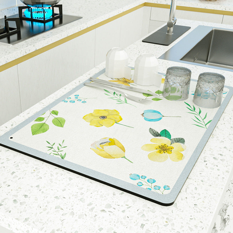 Floral Pattern Kitchen Mat Bowlift