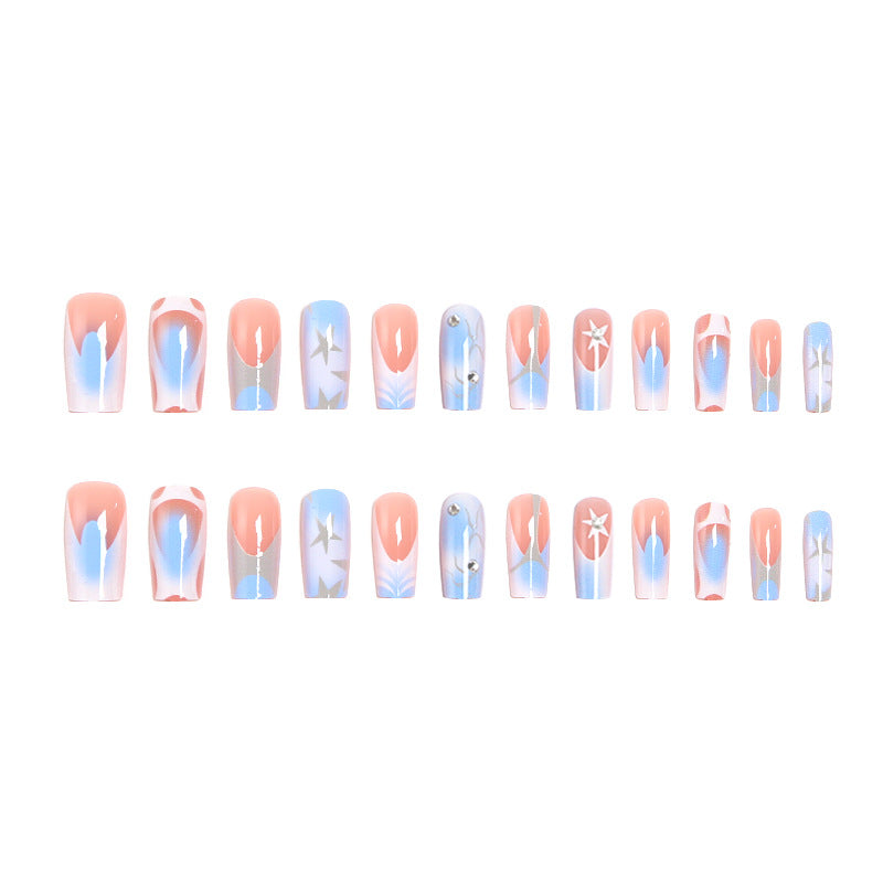 Artistic Nail Tips with Maritime Design Bowlift