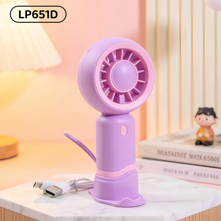 Women's Portable USB Hand Fan with Ergonomic Handle Bowlift