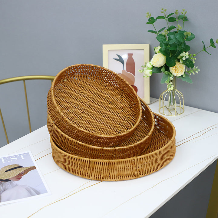 Round Artisan Woven Serving Tray Bowlift