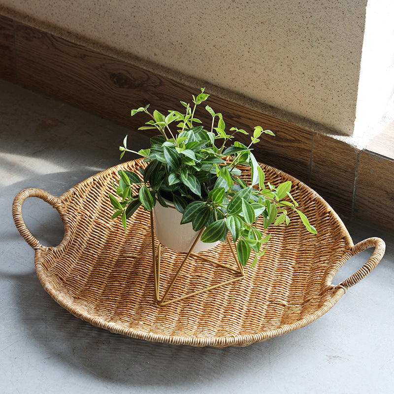 Handwoven Rectangular Storage Basket with Comfortable Handles Bowlift