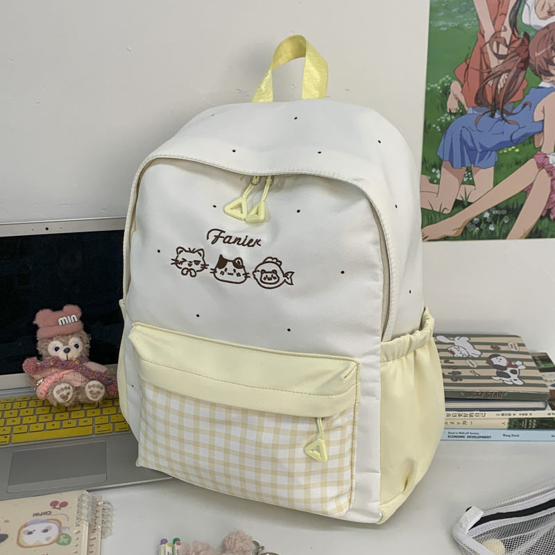 Cute Animal Embroidered Backpack Bowlift