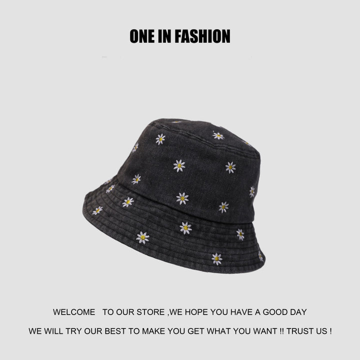 Stylish Floral Embroidered Bucket Hat