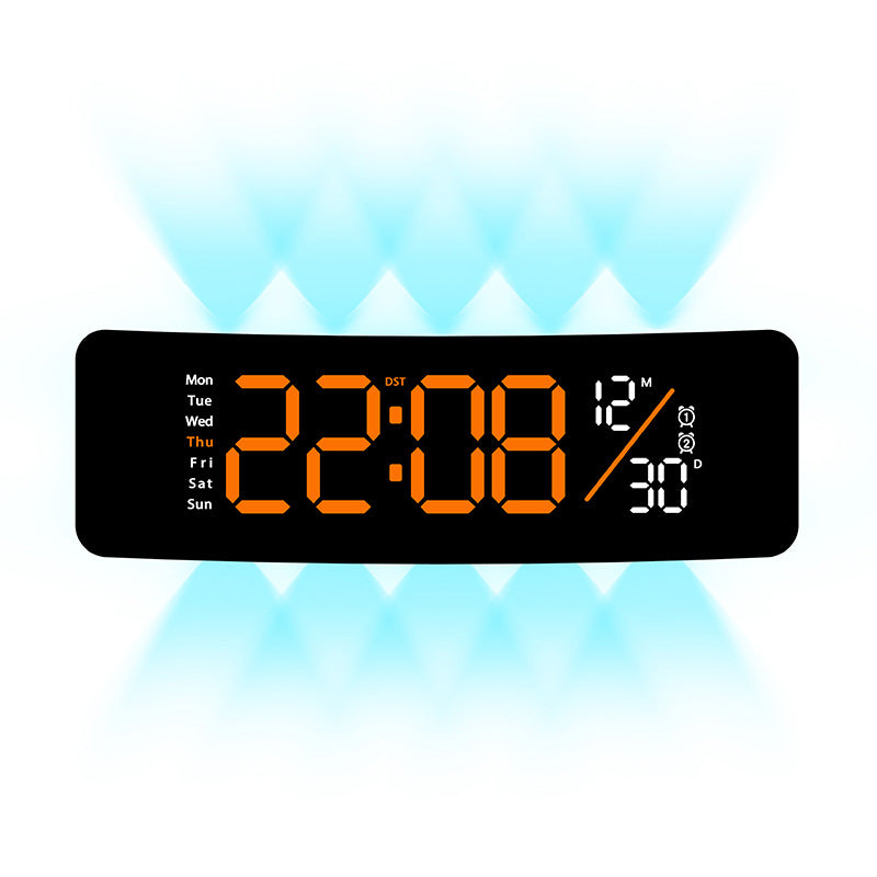 Digital display alarm clock with weekday display and temperature Bowlift