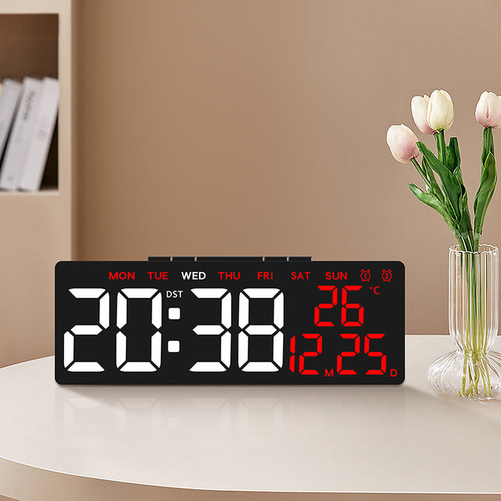 Digital alarm clock with large, clear LED display and temperature display Bowlift