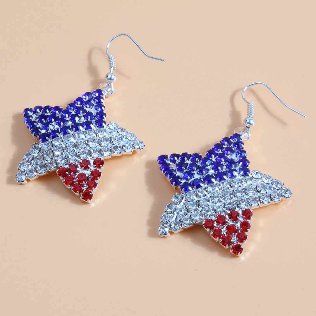 Ladies' sparkling star earrings with crystal accents and hook closure Bowlift
