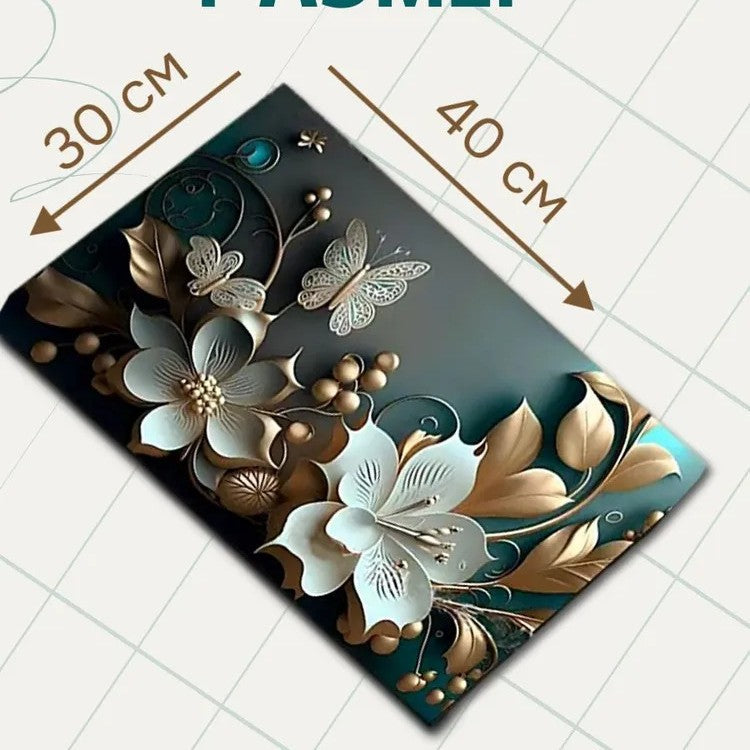 Decorative Floral Memory Foam Area Mat