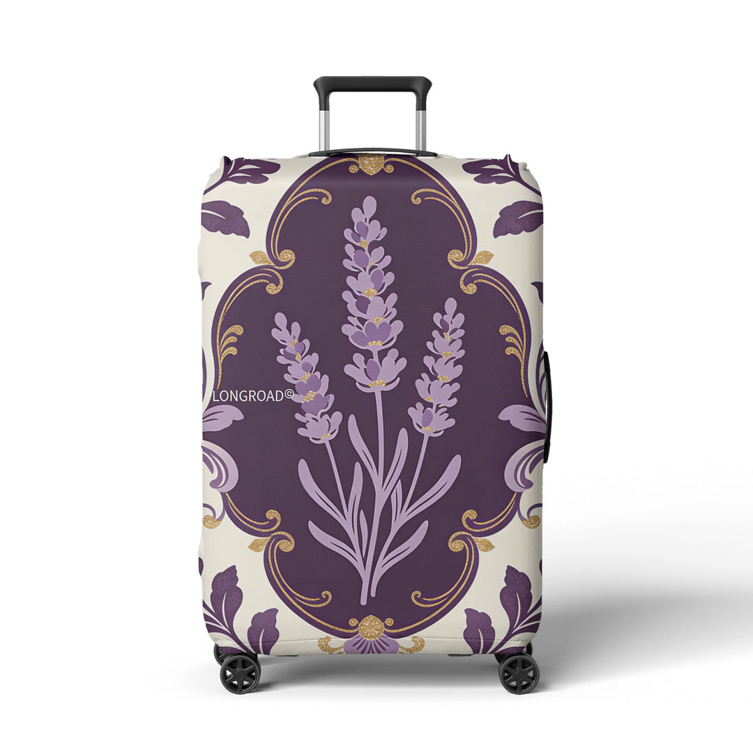 Women’s suitcase cover with floral lavender pattern Bowlift