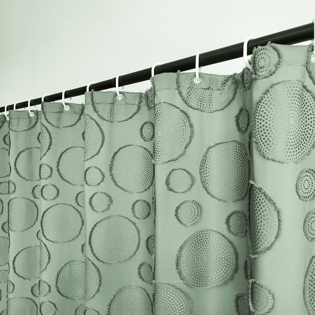 Designer Textured Shower Curtain Bowlift