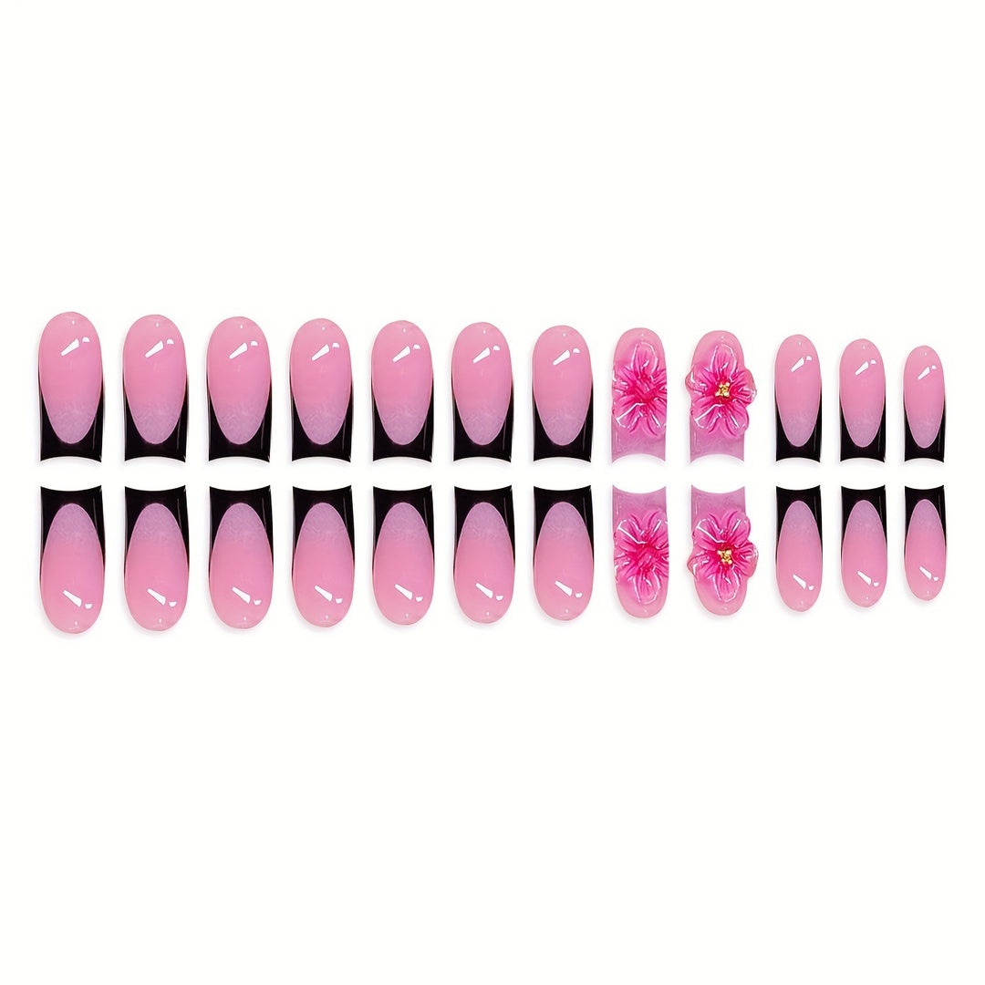 Floral Decorative Press-On Nail Art Bowlift
