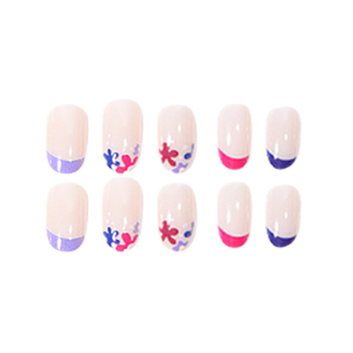 Floral Patterned Press-On Nail Set Bowlift