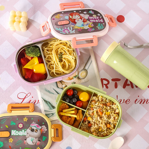Cartoon-Themed Multi-Compartment Lunch Container