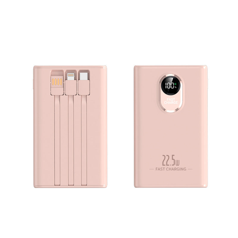 Portable power bank with integrated multifunction charging cable and LCD display Bowlift