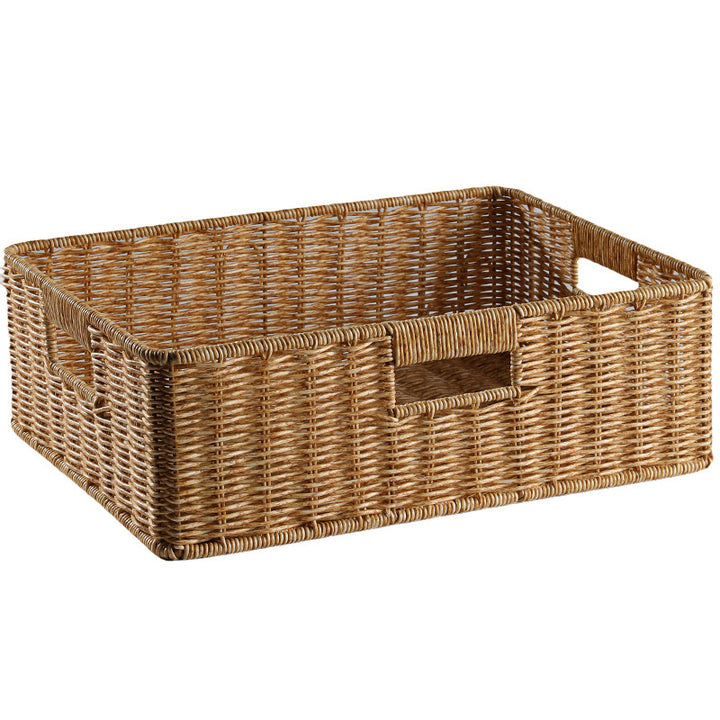 Handcrafted Large Rectangular Wicker Storage Basket Bowlift