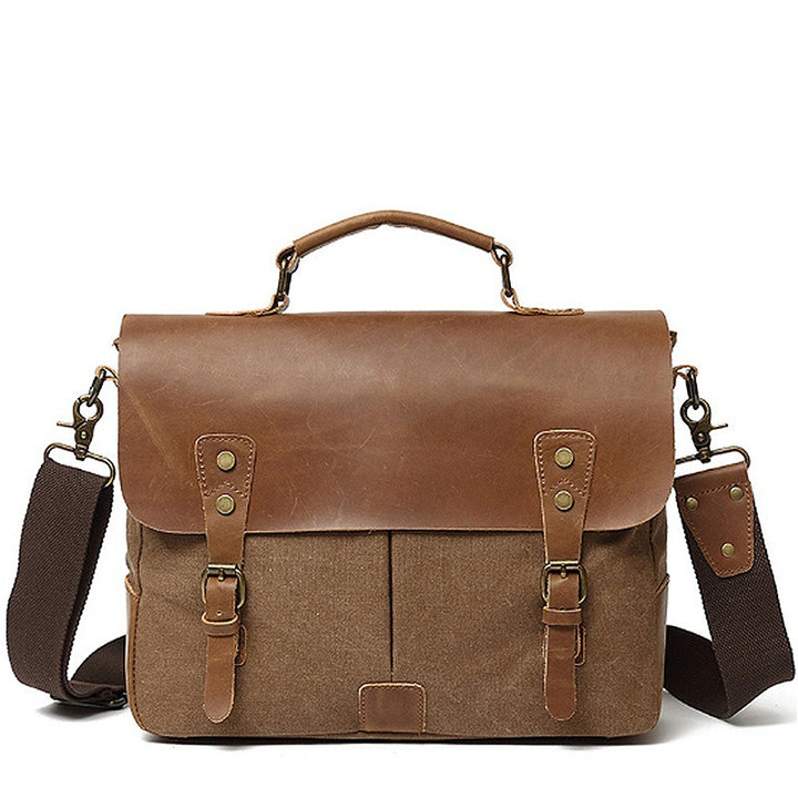 Robust Briefcase Made of Durable Canvas and Leather Bowlift