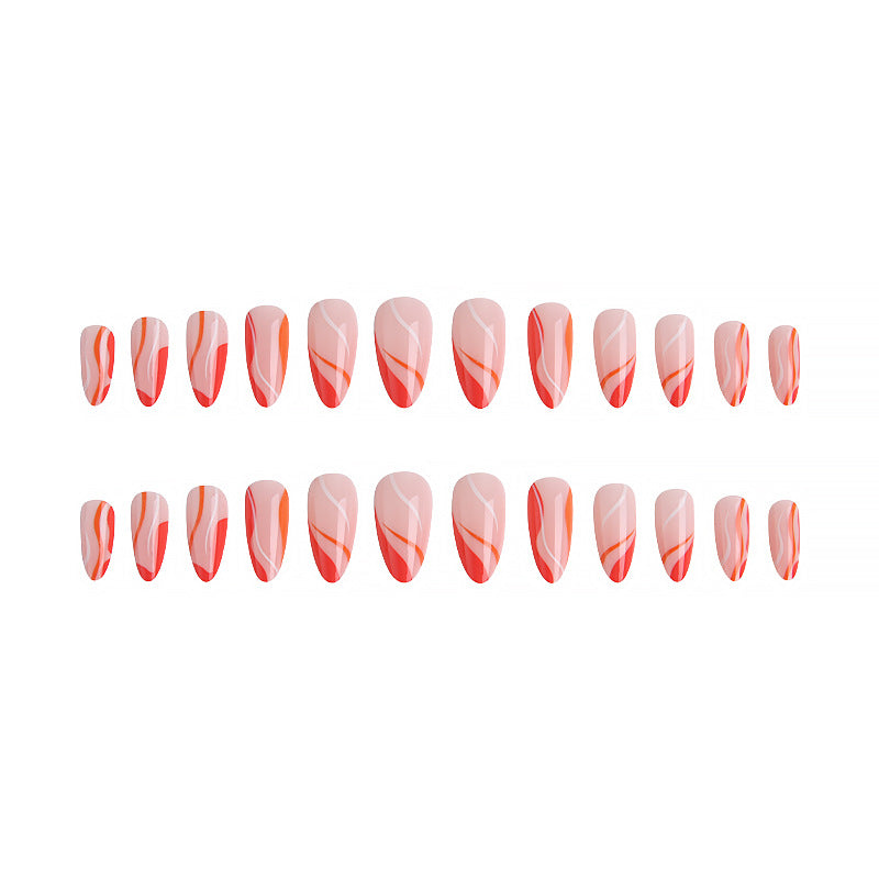 Artful nail tips with curved lines Bowlift