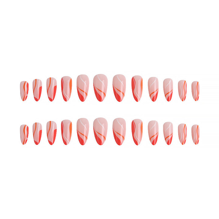 Artful nail tips with curved lines Bowlift