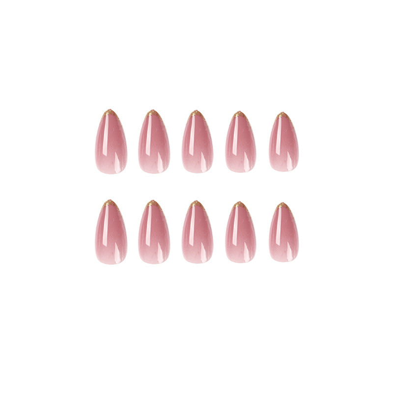 Artful Stiletto Nails with Gold Decoration Bowlift