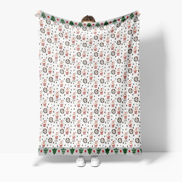 Festive Holiday-Themed Fleece Throw Blanket