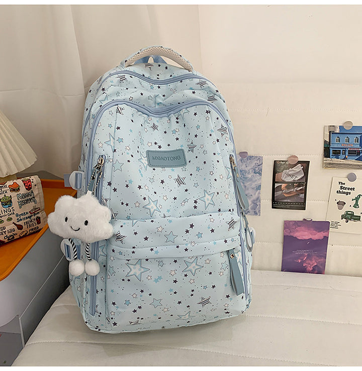 Stylish Star-Printed School Backpack Bowlift