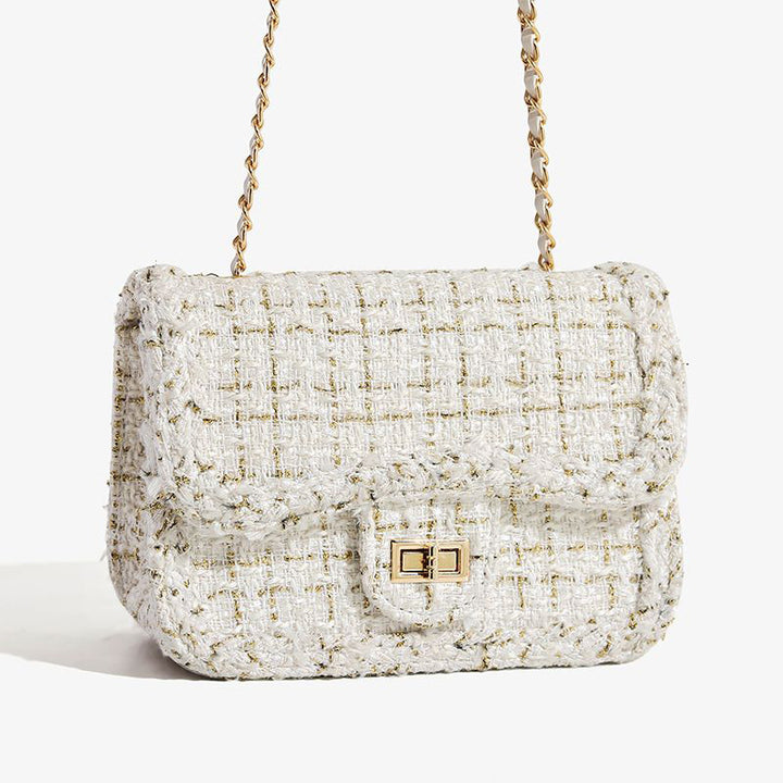 Textured Chain Strap Shoulder Bag Bowlift