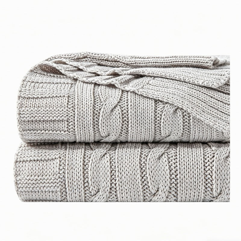 Cozy Cable Knit Throw Blanket