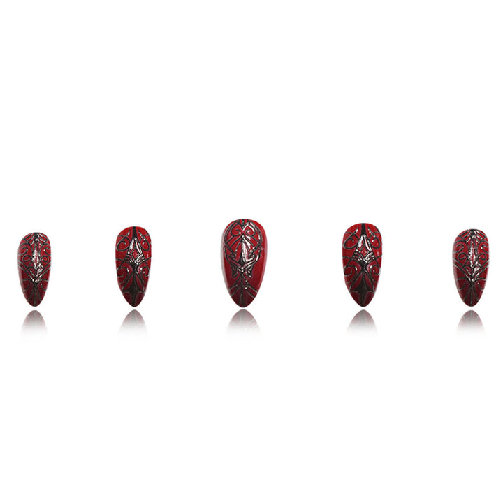 Gothic-Inspired Stiletto Press-On Nail Extensions Bowlift