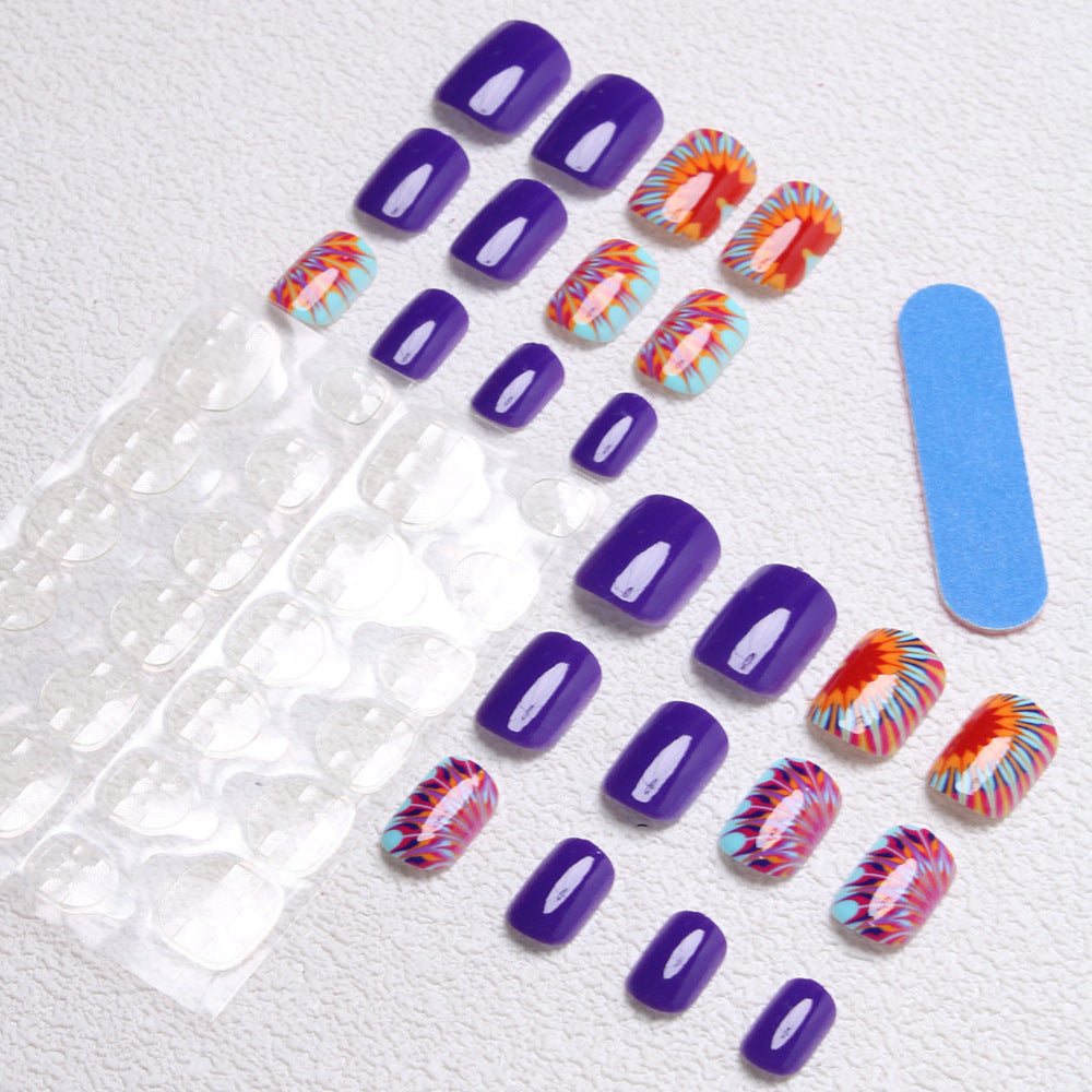 Artistic Tie-Dye Press-On Nails Bowlift