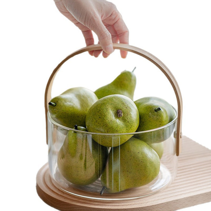Women decorative storage bowl with ergonomic wooden handle Bowlift