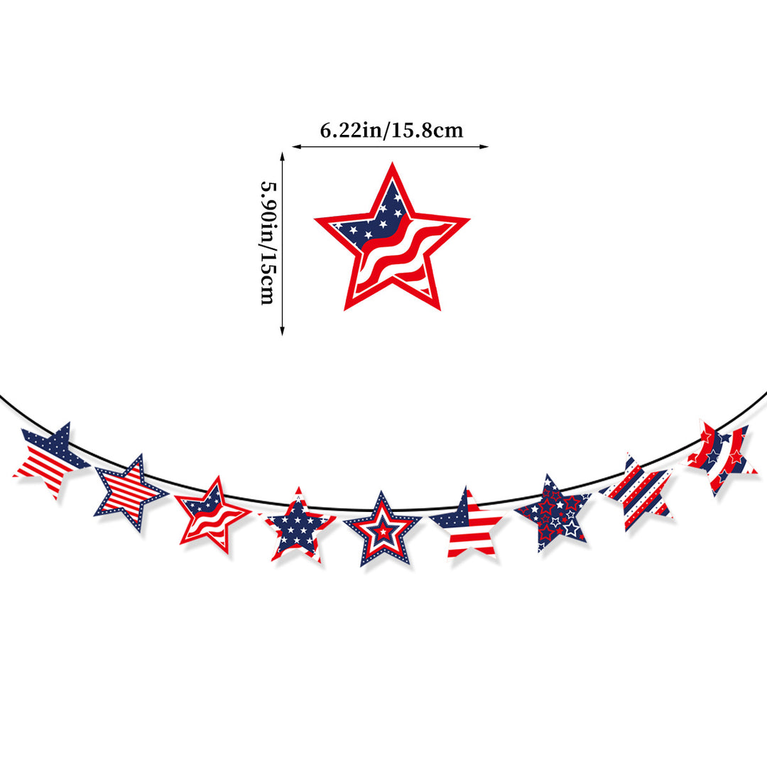 Unisex nan patriotic decorative bunting banner set with pre-strung USA letters and star garlands Bowlift