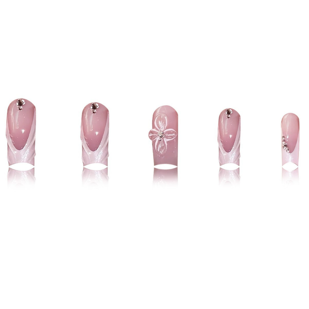 Elegant Floral Press-On Nail Art Bowlift