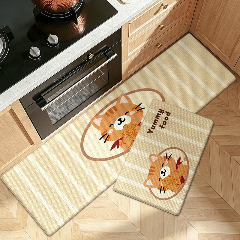 Playful Cartoon Kitchen Runner Mat Bowlift