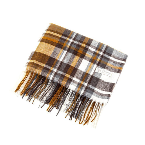 Women Plaid-Fringe Scarf made of soft material Bowlift