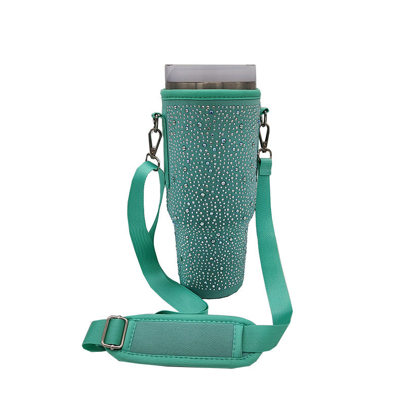 Ladies coffee cup cover with glitter stones Bowlift