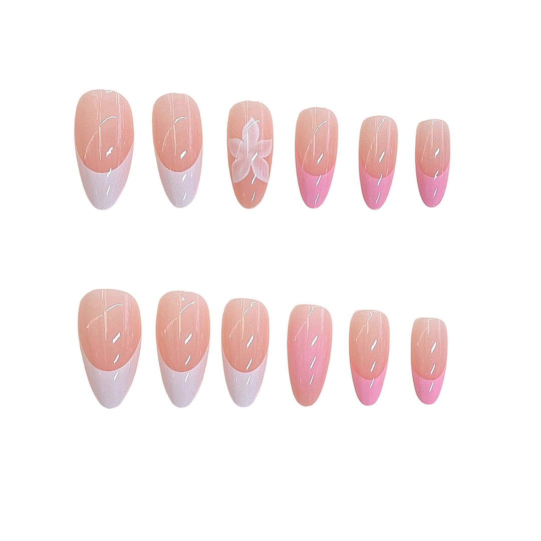 Artistic Floral Press-On Nail Design Bowlift