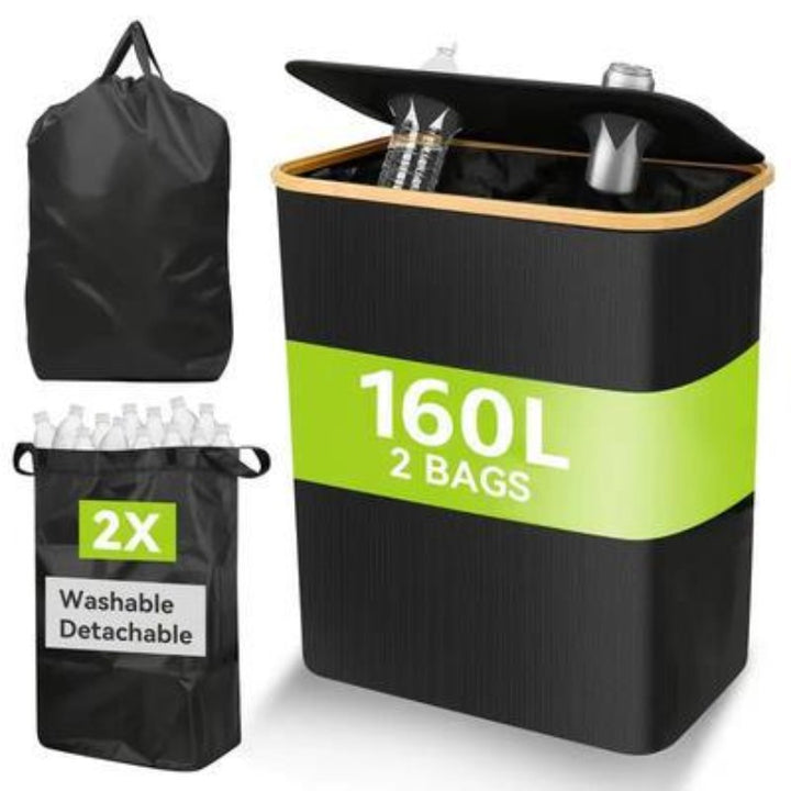 Multifunctional laundry storage box with bamboo lid Bowlift