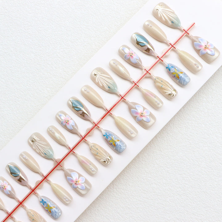 Artistic Floral Nail Design Bowlift